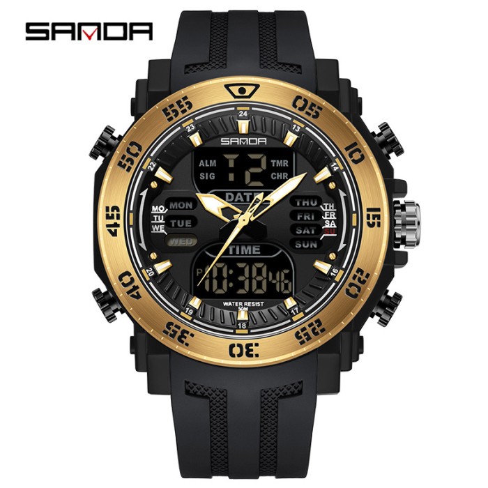 Наручні годинники Sanda 6029 Black-Gold