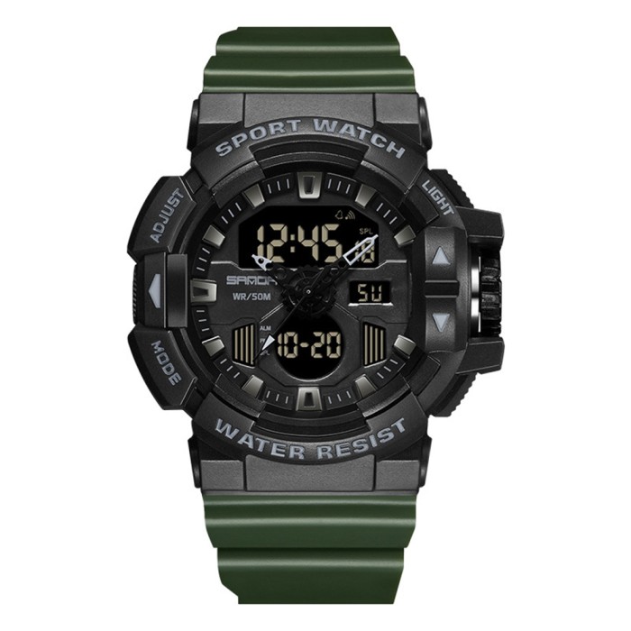 Чоловічий наручний годинник Sanda 3129 Black-Green