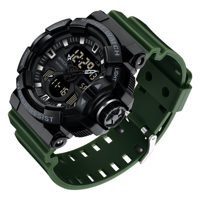 Чоловічий наручний годинник Sanda 3129 Black-Green