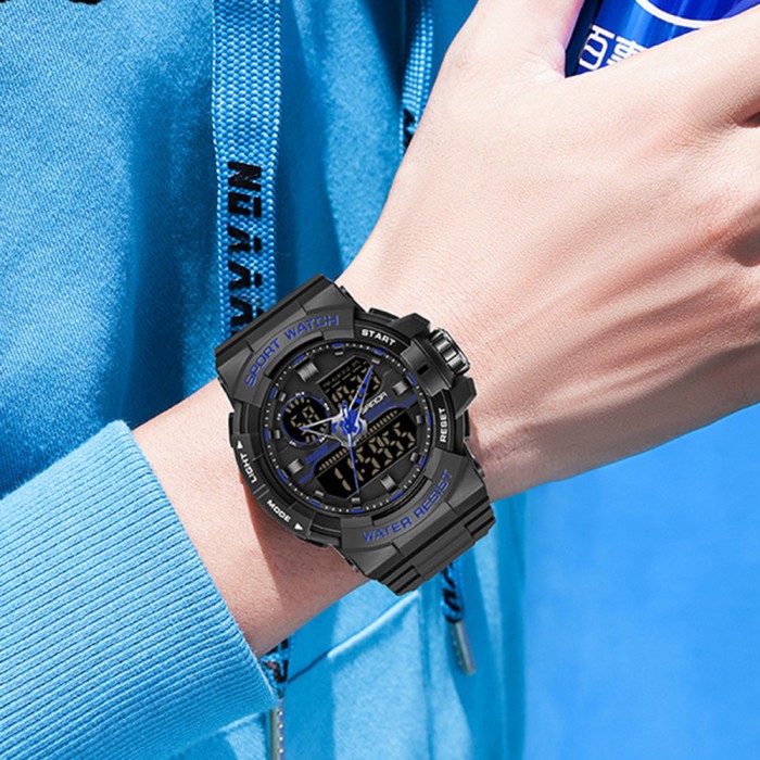 Годинник Sanda 6025 Black-Blue – стиль та функціональність