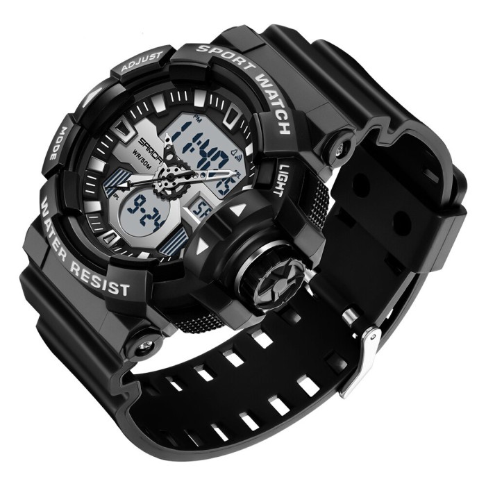 Чоловічий спортивний годинник Sanda 3129 Black-White