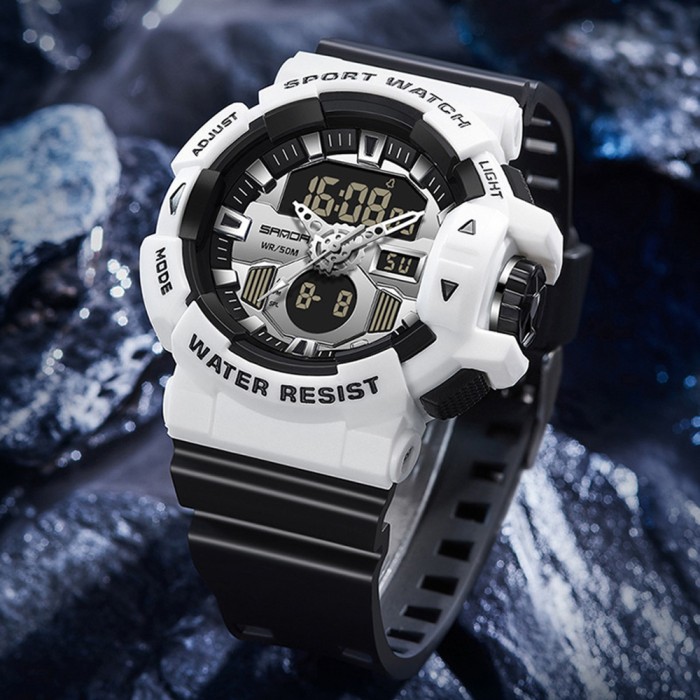 Годинник Sanda 3129 White-Black - спортивний стиль та функціональність