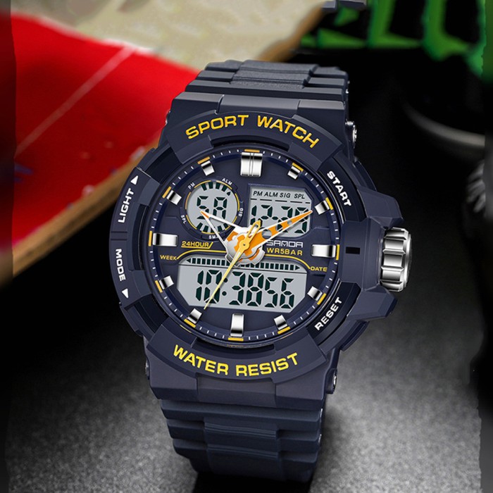 Спортивний годинник Sanda 6025 Black-Orange