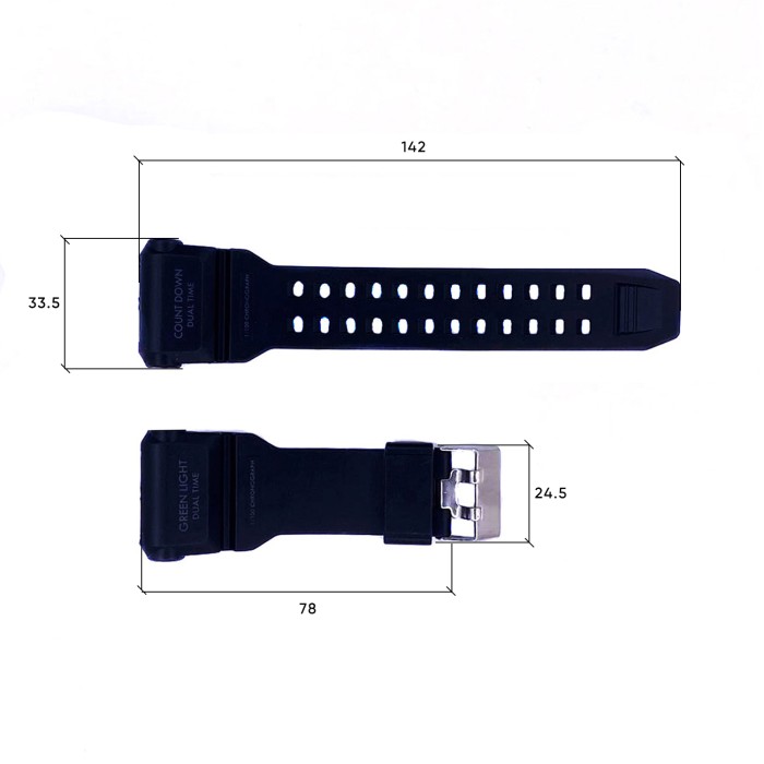 Ремінець для годинника Skmei 1968BKBK Black-Black