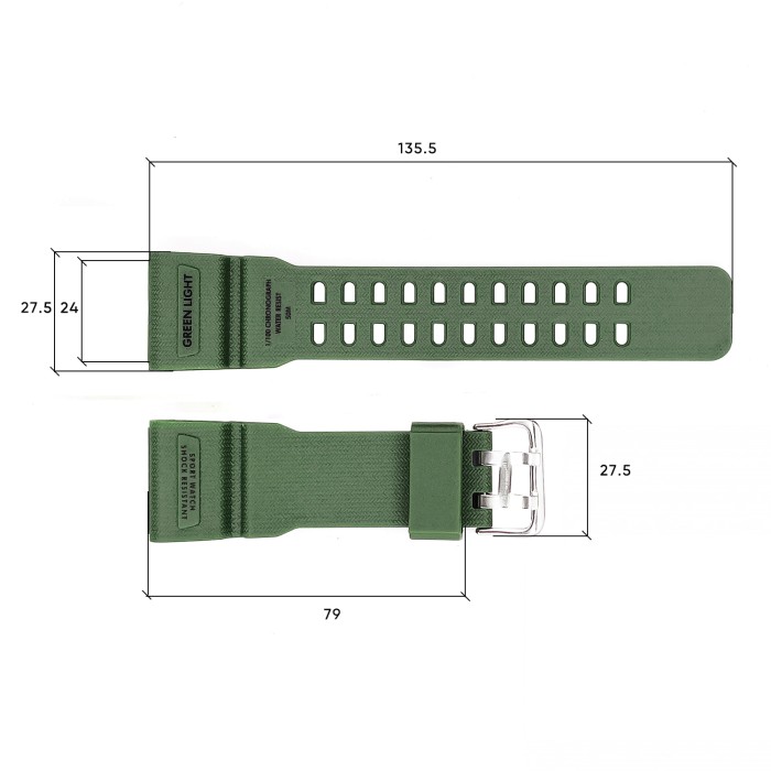 Ремінець для годинника Skmei 1283/1277/1384AG Army Green