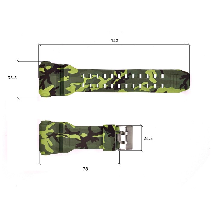 Ремінець для годинника Skmei 1520CMGN Camo Green