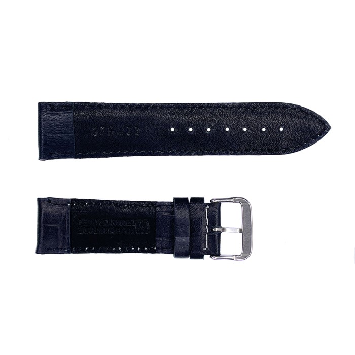 Ремінець шкіряний 606 22x20 WS чорний крокодил