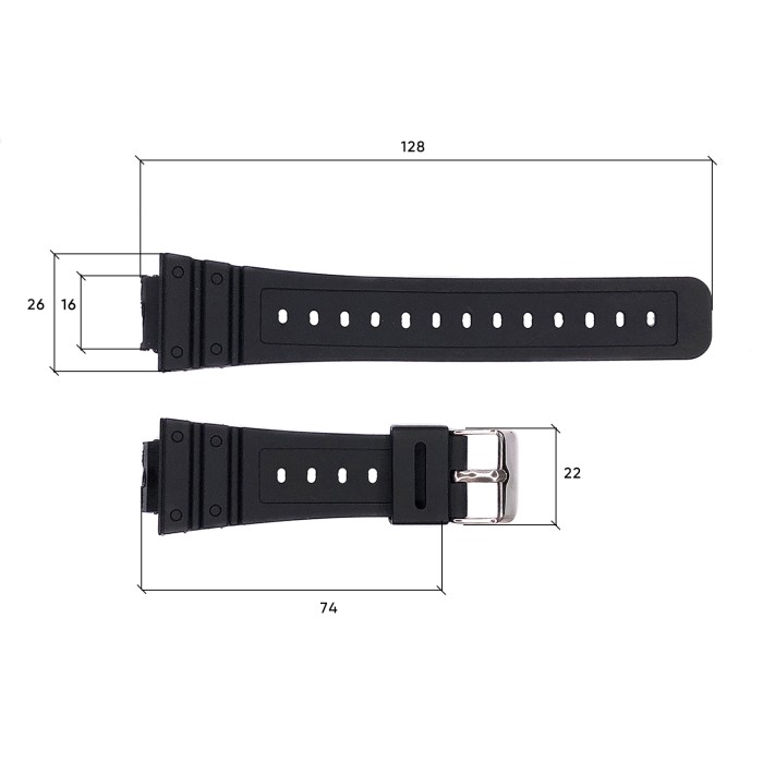 Ремінець для годинника Skmei 1628BKBK Black-Black