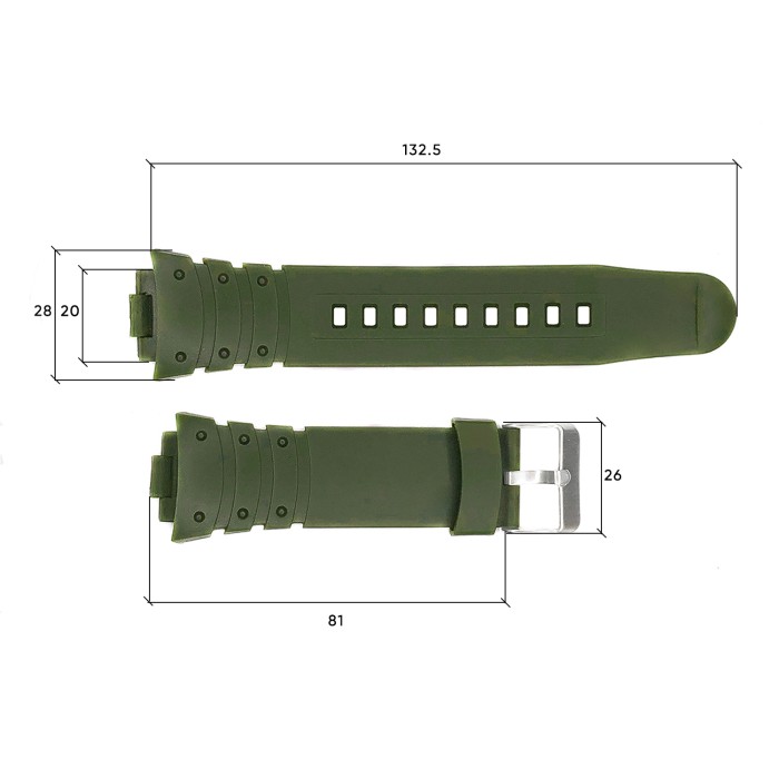 Ремінець для годинника Skmei 1068/1301/1231/1560/1820AG Army Green
