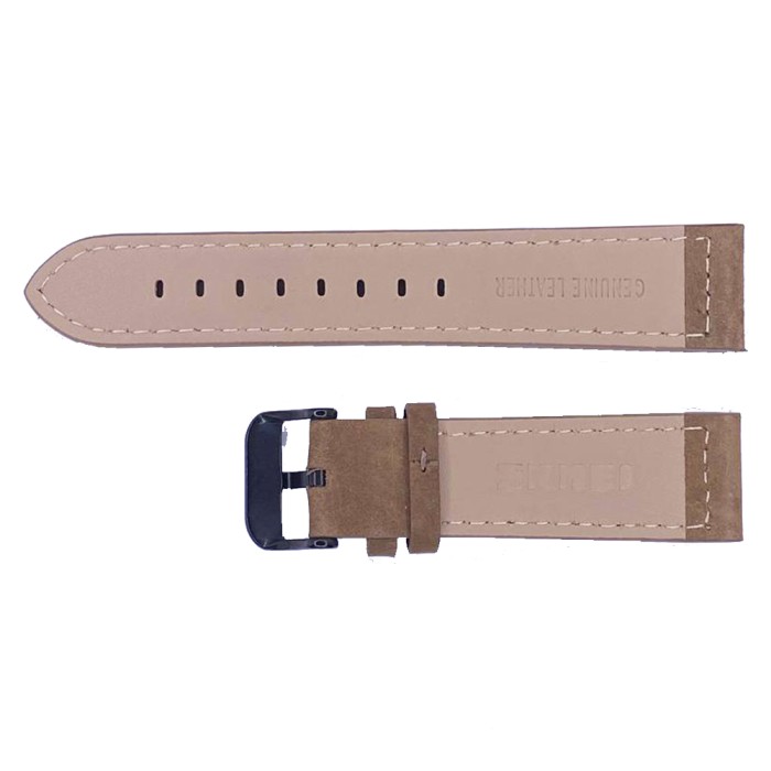 Ремінець для годинника 22 мм Нубук Коричневий-Чорний