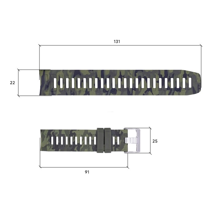 Ремінець для годинника Skmei 1731CMGN Camo Green