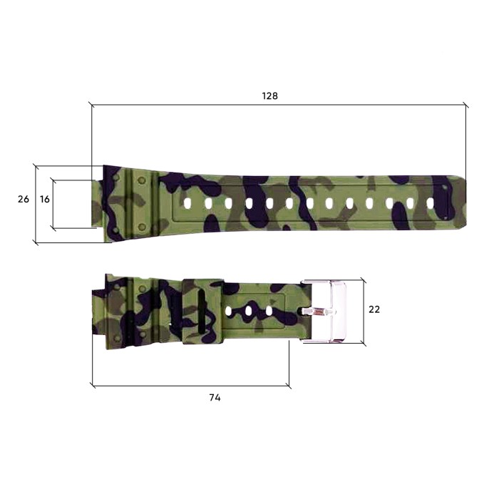 Ремінець для годинника Skmei 1628CMGN Camo Green