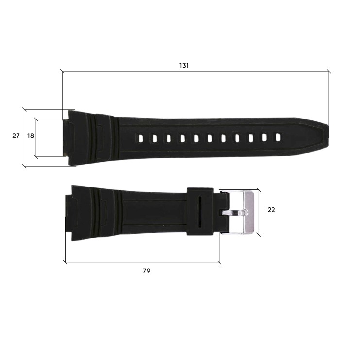 Ремінець для годинника Skmei 1454BKBK Black-Black