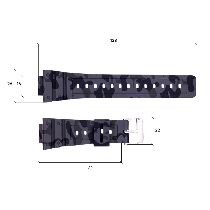 Ремінець для годинника Skmei 1628CMGY Camo Gray