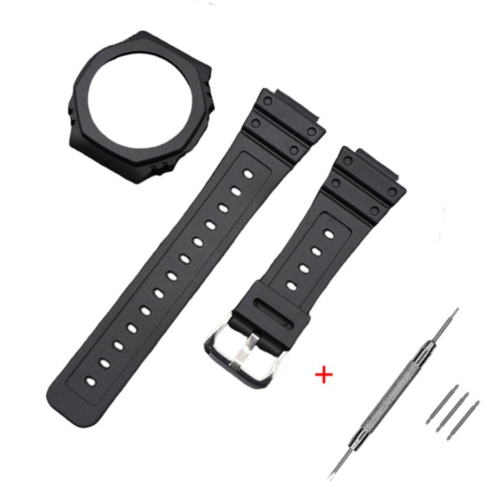 Ремінець + безель (рант) для Casio G-Shock GA-2100 Black SI