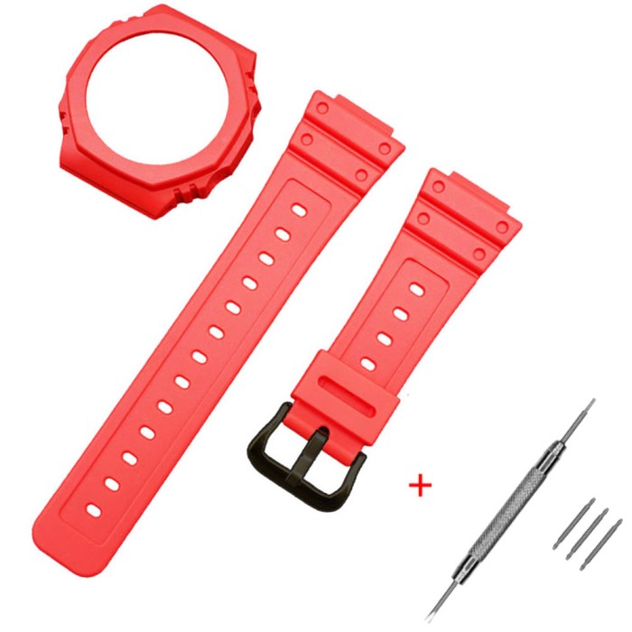 Ремінець + безель (рант) для Casio G-Shock GA-2100/GA-2110 Red Black