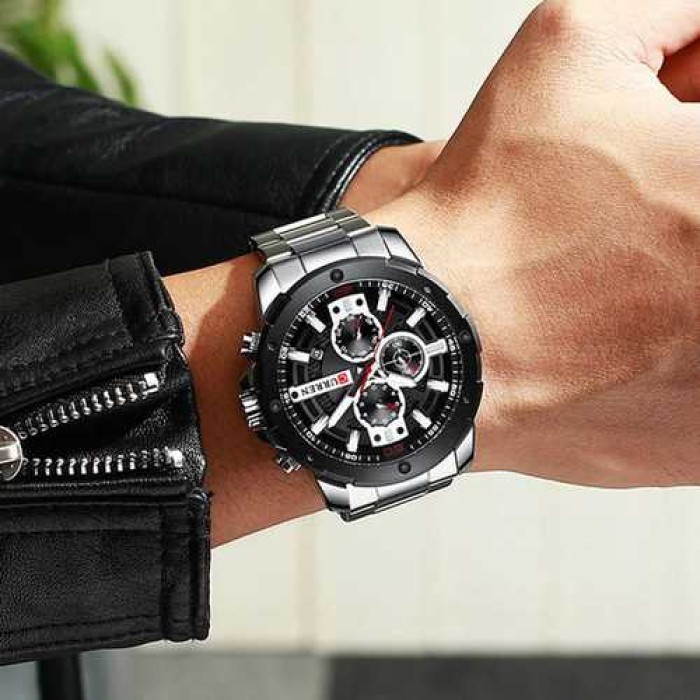 Curren 8336 Silver-Black