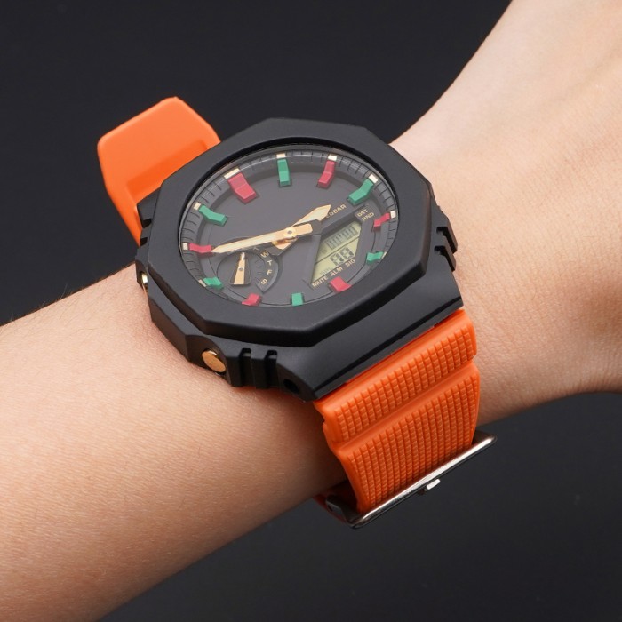 Ремінець для Casio G-Shock GM-2100 B Orange BK
