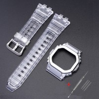 Ремінець + безель (рант) для Casio G-Shock GMW-B5000 Transp Silver SI