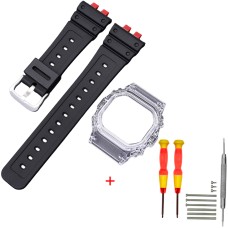 Ремінець + безель (рант) для Casio G-Shock GMW-B5000 Red-Black Transp SI