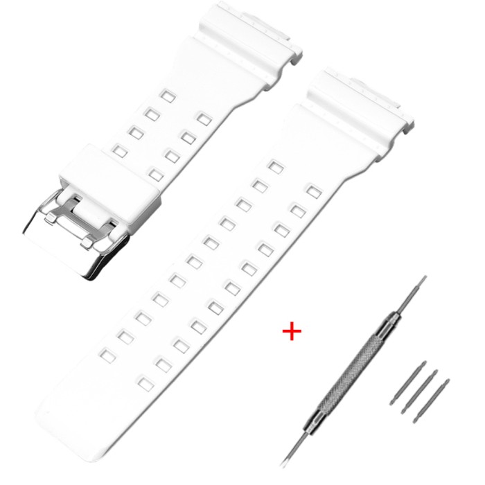 Ремінець для G-Shock GA-100/110 White-Glossy SI