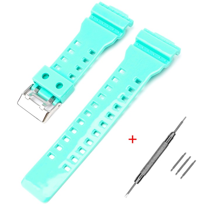 Ремінець для Casio G-Shock GA-100/110 - Світло-зелений глянцевий