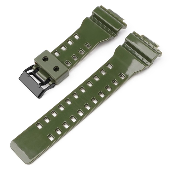 Ремінець для Casio G-Shock GA-100/110/120 Army Green-Glossy BK