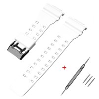 Ремінець для Casio G-Shock GA-100/110/120 White-Glossy BK