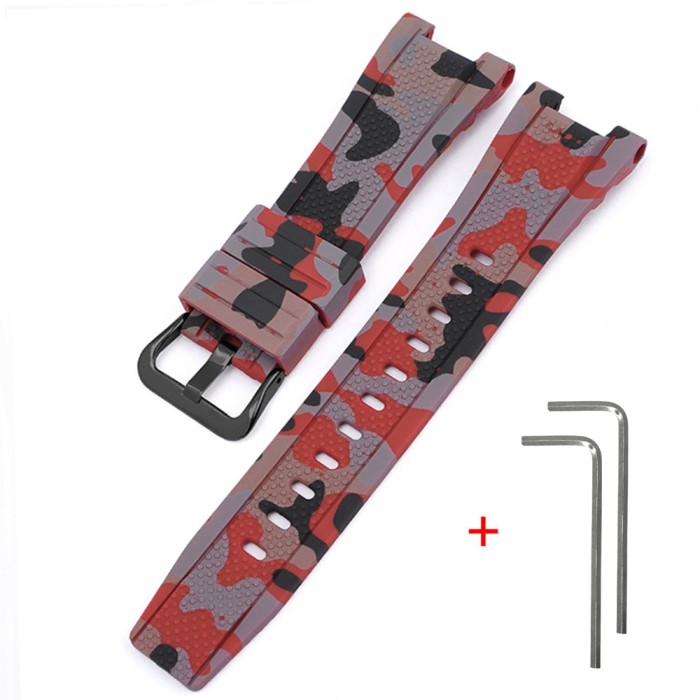 Ремінець для Casio G-Shock GST - Червоний камуфляж