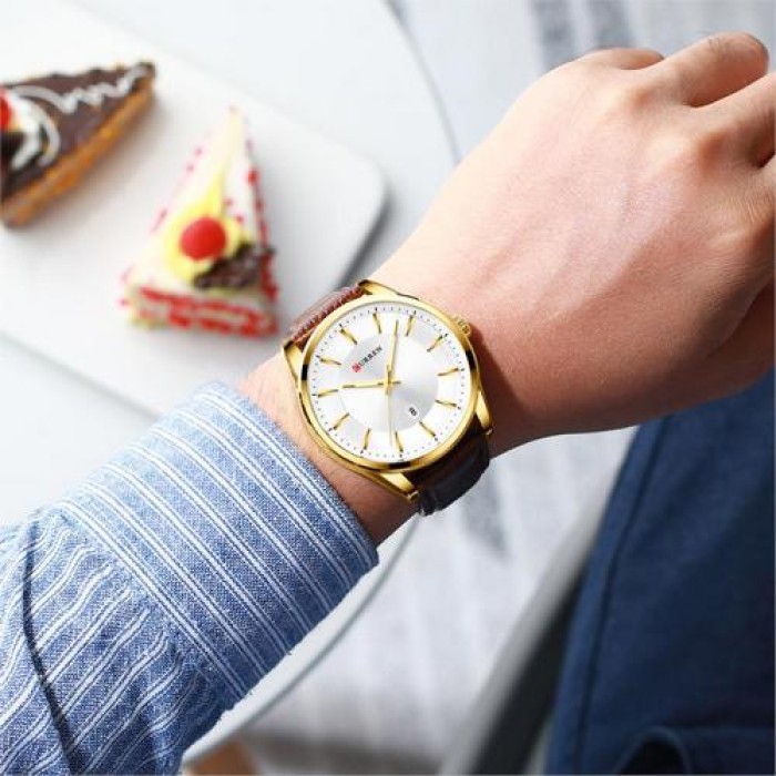 Curren 8365 Brown-Gold-White