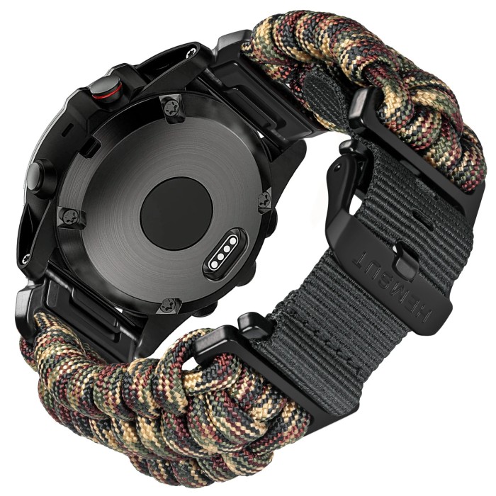 Ремінець Hemsut HGA145 Rugged Paracord Garmin Camo Green 22 мм