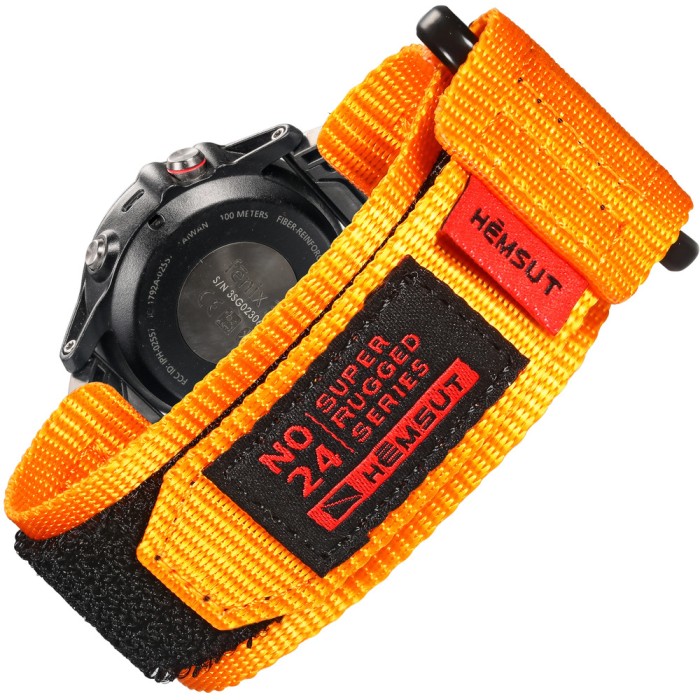 Ремінець для годинника Hemsut HS121 Super Strong Nylon Garmin Orange 22 mm