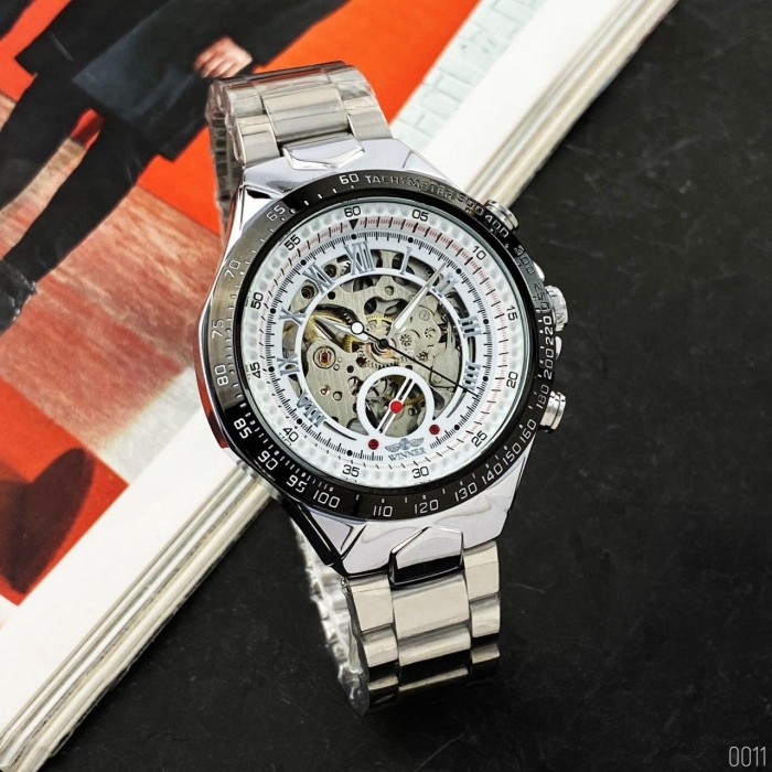 Годинник Winner 8067 Silver-Black-White Red Cristal