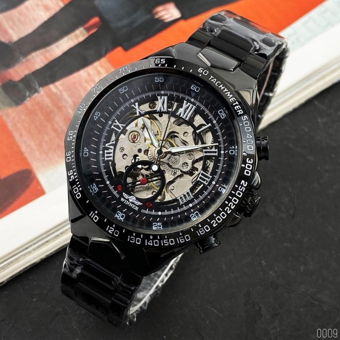 Годинник Winner 8067 Black-Silver-Red Cristal