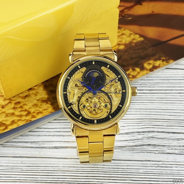 Наручні годинники Forsining 8177 Gold-Black