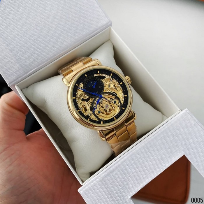 Наручні годинники Forsining 8177 Gold-Black