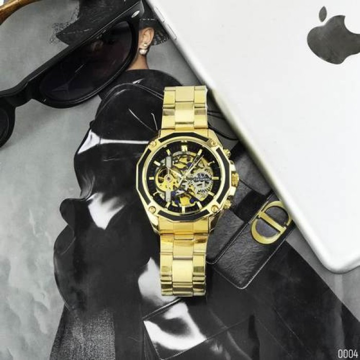 Наручний годинник Forsining 8130 Gold-Black