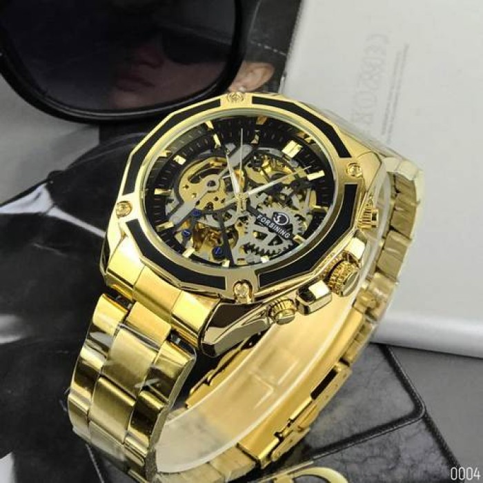 Наручний годинник Forsining 8130 Gold-Black