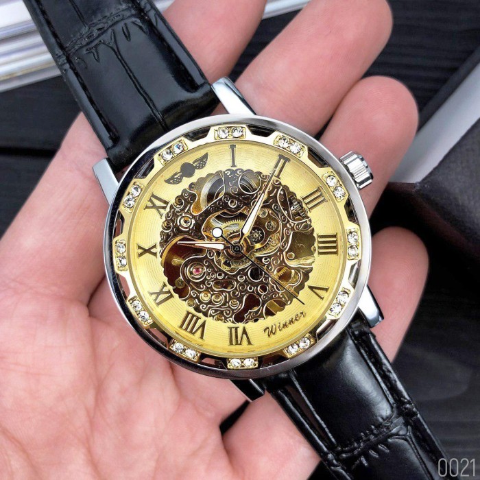 Годинник Winner 8012 Diamonds Automatic Black-Silver-Gold