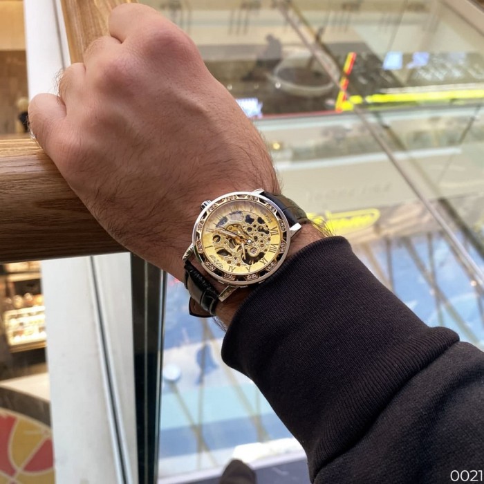 Годинник Winner 8012 Diamonds Automatic Black-Silver-Gold