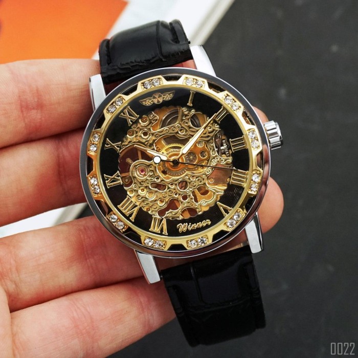 Годинник Winner 8012 Diamonds Automatic Black-Silver-Gold-Black