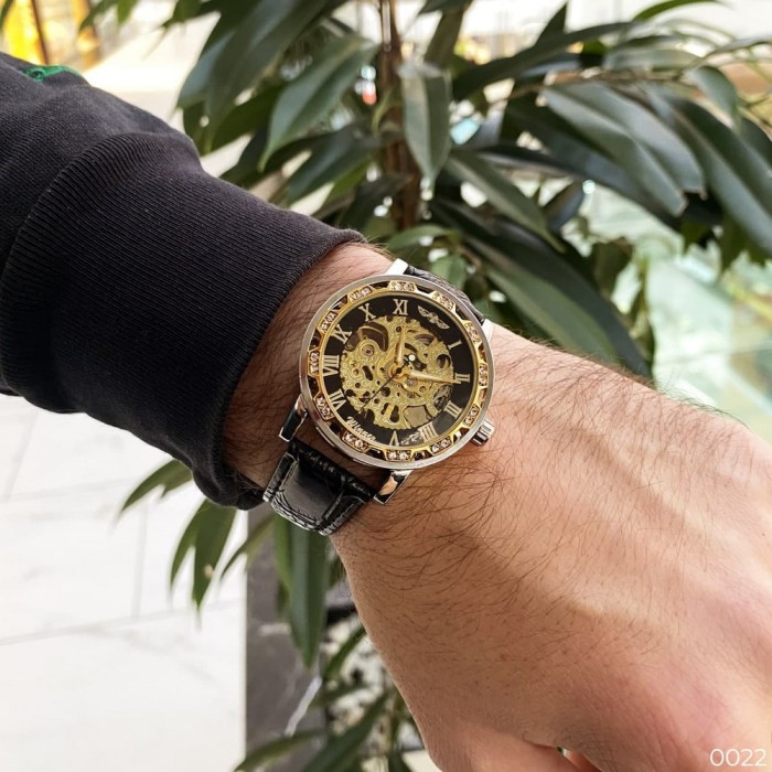Годинник Winner 8012 Diamonds Automatic Black-Silver-Gold-Black
