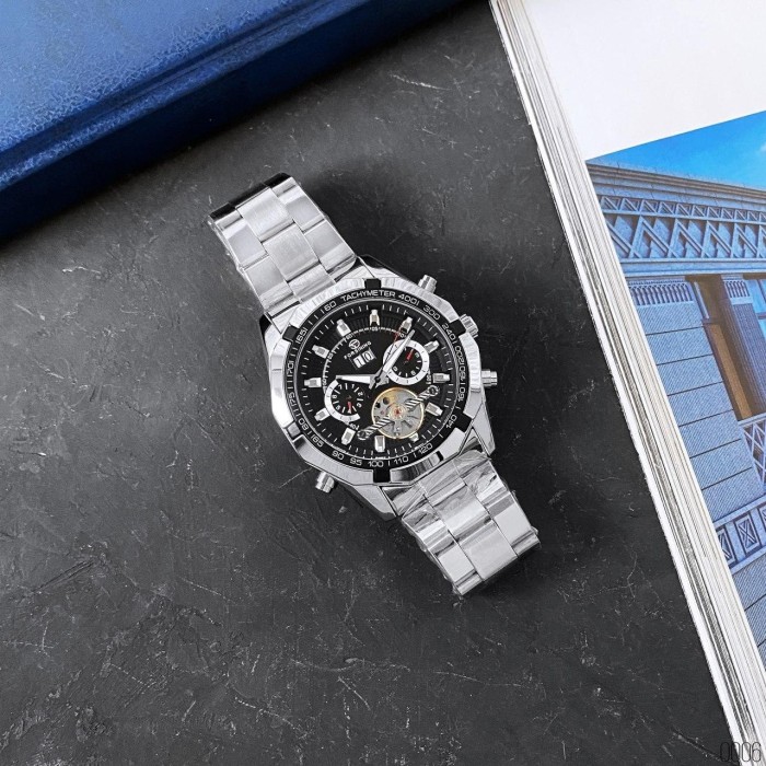 Чоловічий наручний годинник Forsining 340 Silver-Black