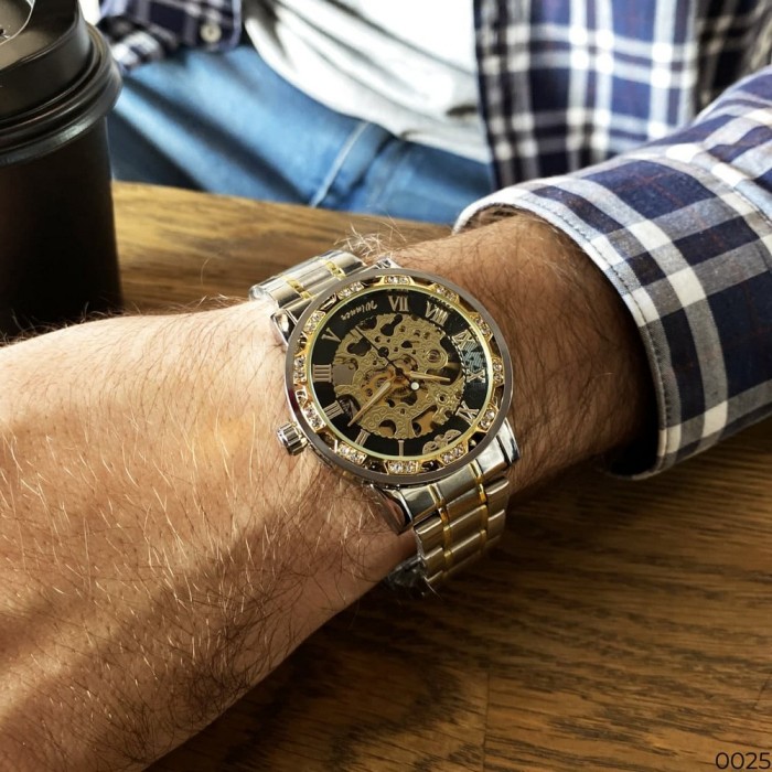 Годинник Winner 8012 Diamonds Automatic Silver-Black-Gold