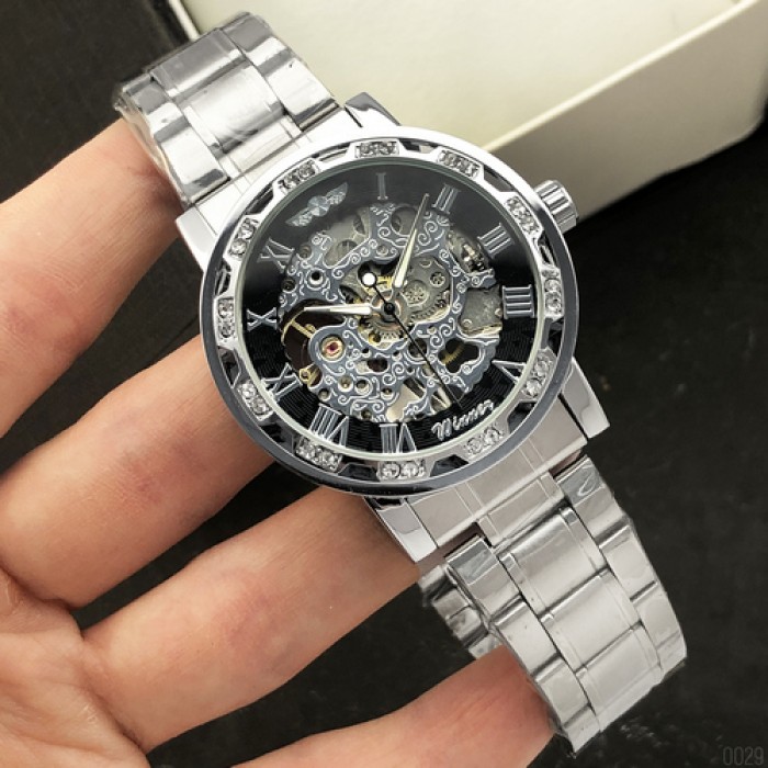 Годинник Winner 8012 Diamonds Automatic Silver-Black