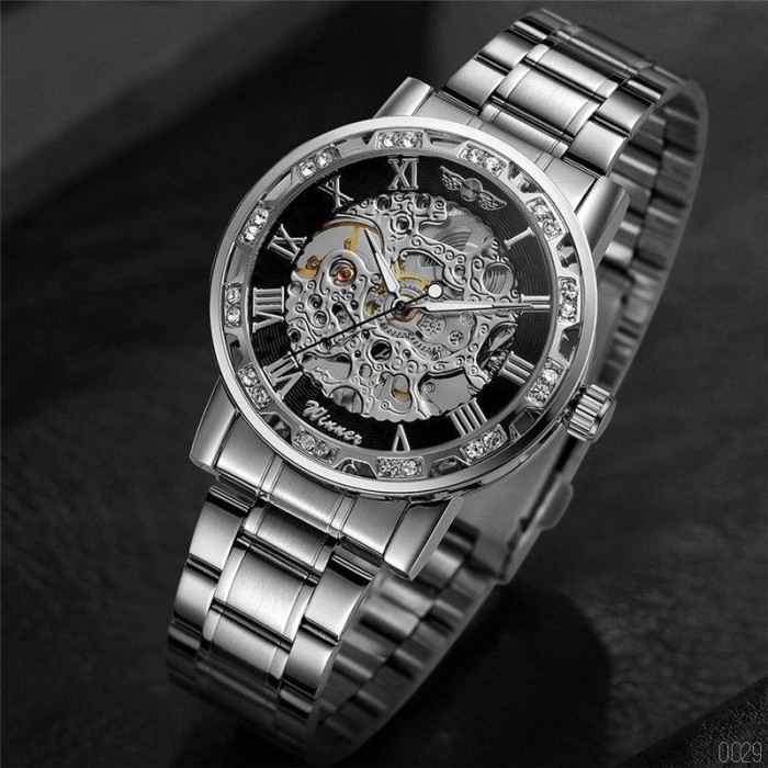 Годинник Winner 8012 Diamonds Automatic Silver-Black