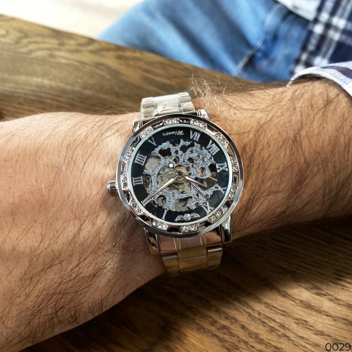Годинник Winner 8012 Diamonds Automatic Silver-Black