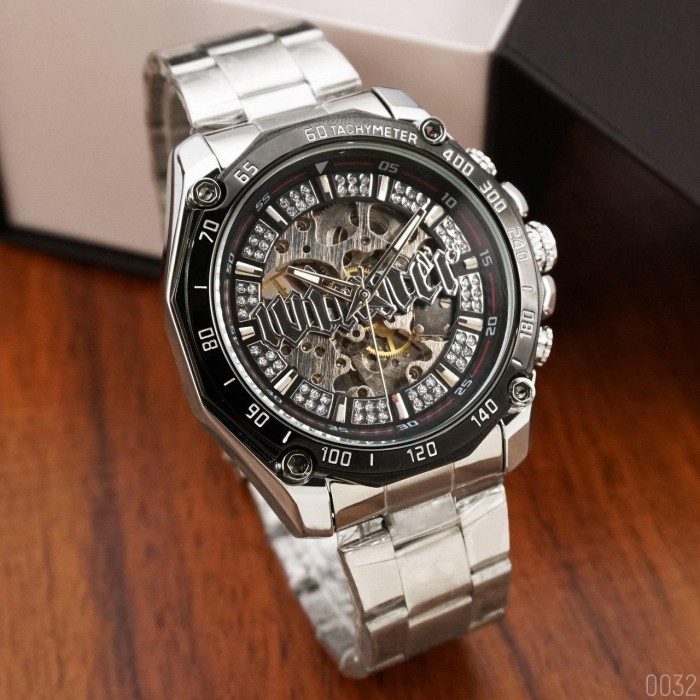 Чоловічий годинник Winner 8186 Big Diamonds Silver