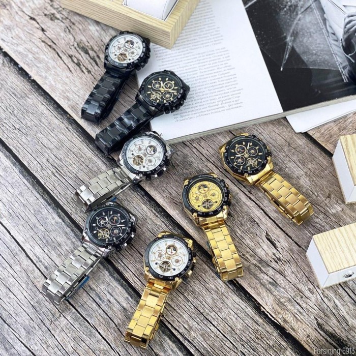 Наручний годинник Forsining 6913 Gold-Black
