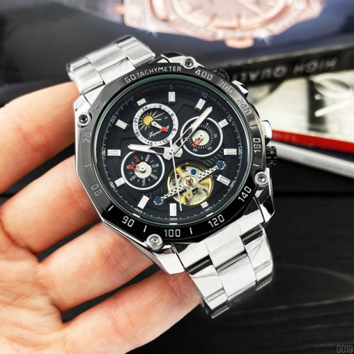 Наручний годинник Forsining 6913 Silver-Black